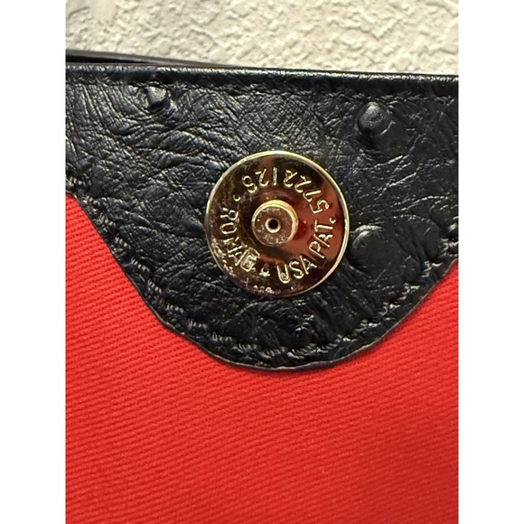 DOONEY & BOURKE East/West‎ Shopper Tote Bag OSTRICH LEATHER Black/Brown - EUC - Picture 5 of 16